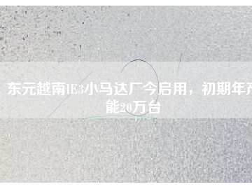 東元越南IE3小馬達(dá)廠今啟用，初期年產(chǎn)能20萬臺