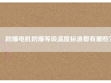 防爆電機(jī)防爆等級溫度標(biāo)準(zhǔn)都有哪些？
