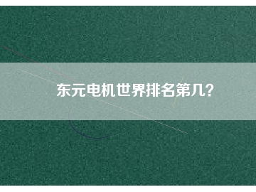 東元電機世界排名第幾？