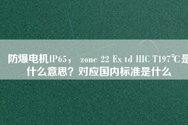 防爆電機(jī)IP65， zone 22 Ex td IIIC T197℃是什么意思？對(duì)應(yīng)國內(nèi)標(biāo)準(zhǔn)是什么