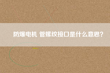 防爆電機(jī) 管螺紋接口是什么意思？