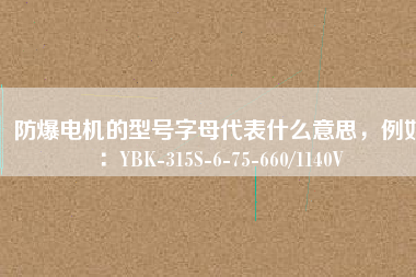 防爆電機的型號字母代表什么意思，例如：YBK-315S-6-75-660/1140V
