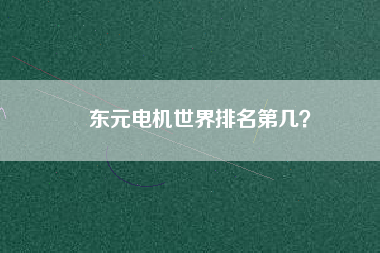 東元電機世界排名第幾？