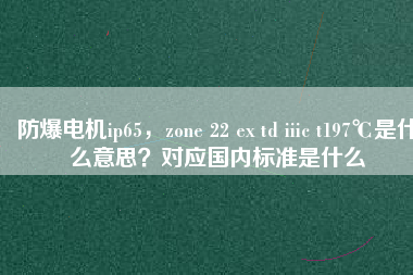 防爆電機(jī)ip65，zone 22 ex td iiic t197℃是什么意思？對應(yīng)國內(nèi)標(biāo)準(zhǔn)是什么